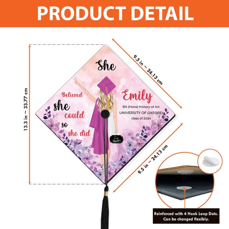 Flower Shadow Graduation Cap