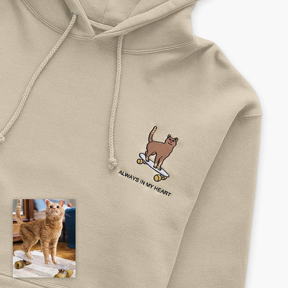 Custom Embroidered Pet From Your Photo Sweatshirt Hoodie T-shirt