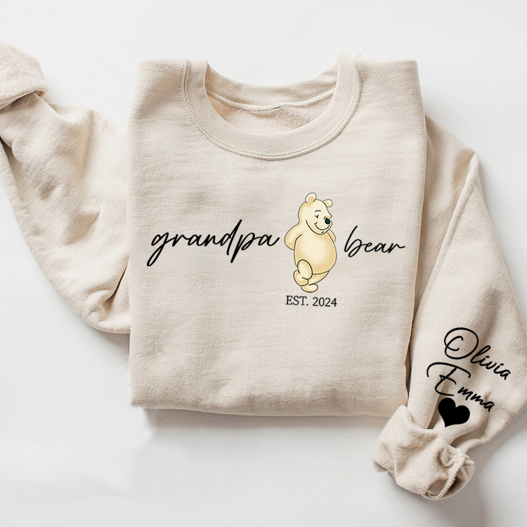 Custom Lovely Mama| Papa Bear Shirt with Kid Name on Sleeve, Mothers Day Gift