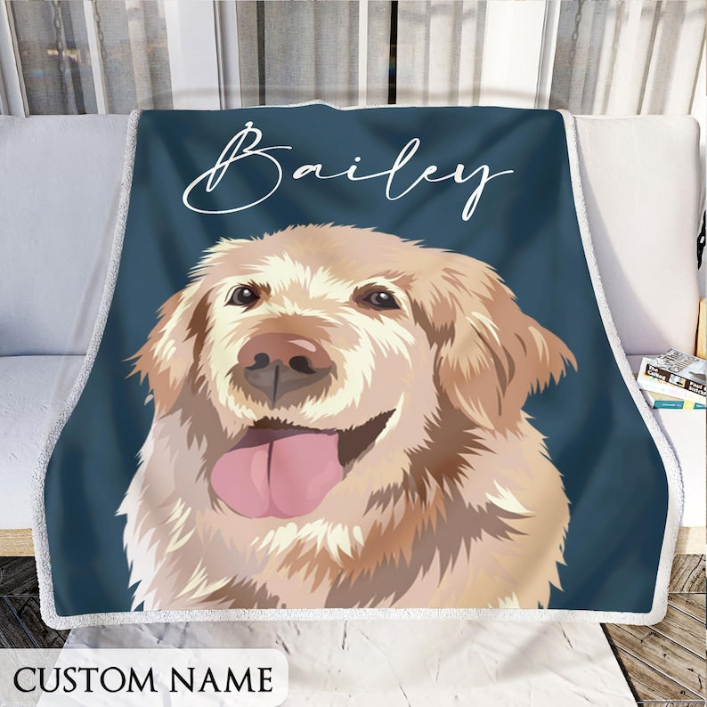 Custom Pet Blanket Using Pet Photo + Name Custom Dog Blanket Personalized Dog Blankets