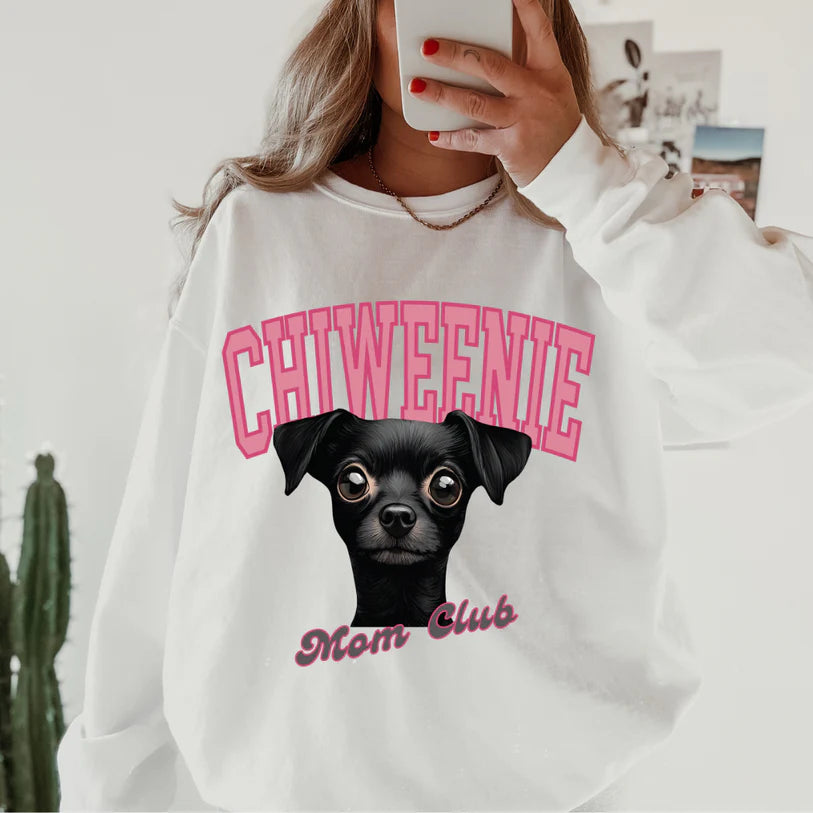 Custom Dog Mom/Mum Club Sweatshirt - Personalized Dog Lover Hoodie with Pet Name - Perfect Gift for Pet Moms