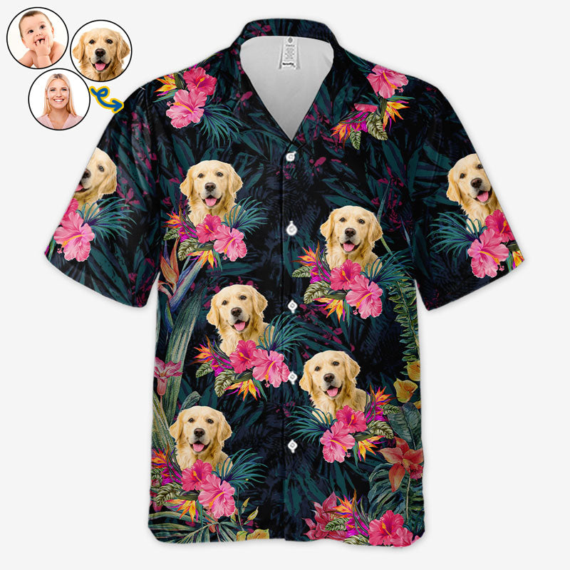 Custom Photo I Live For Summer - Dog & Cat Personalized Unisex Tropical Hawaiian Aloha Shirt