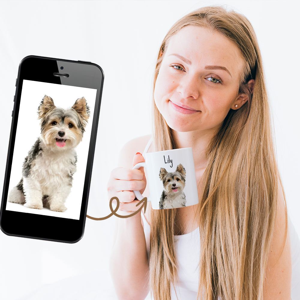 Personalized Dog Pet Cartoon Photo Mug