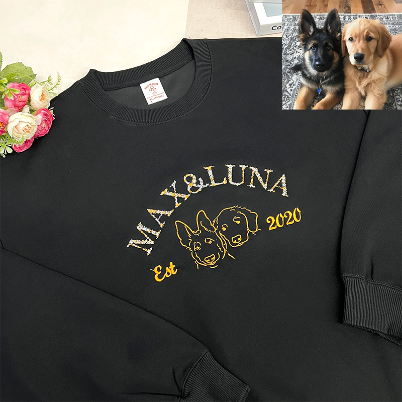 Floral Custom Embroidered Dog Sweatshirt