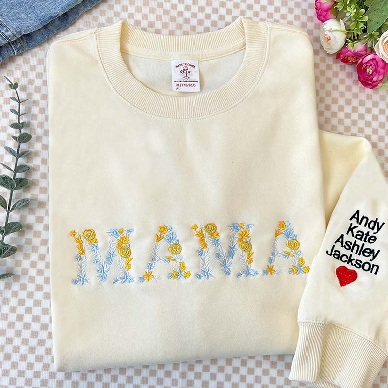 Floral Mama Embroidered Sweatshirt