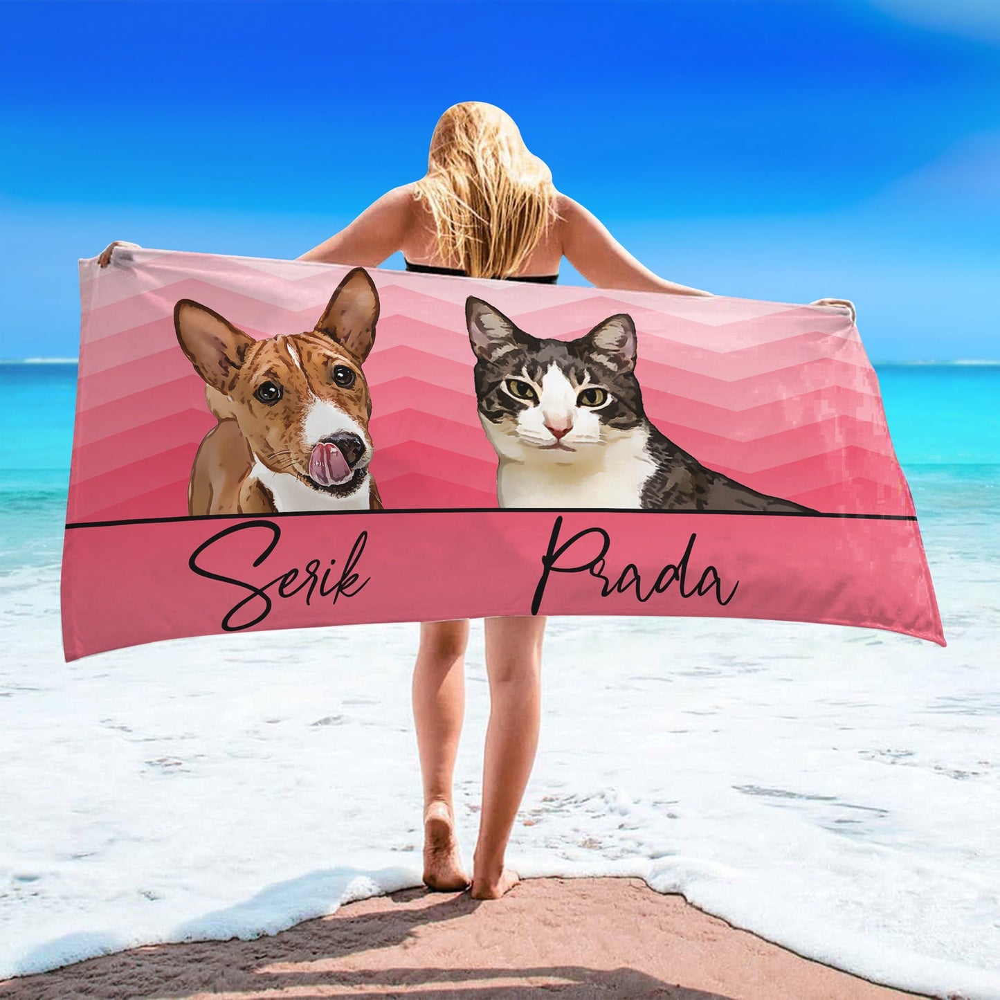 Personalized Beach Towel Custom Beach Towels with Pet Face