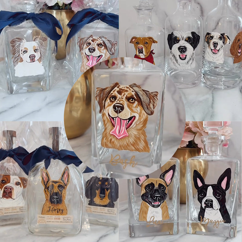 Custom Whiskey Bottles with Pet Portraits