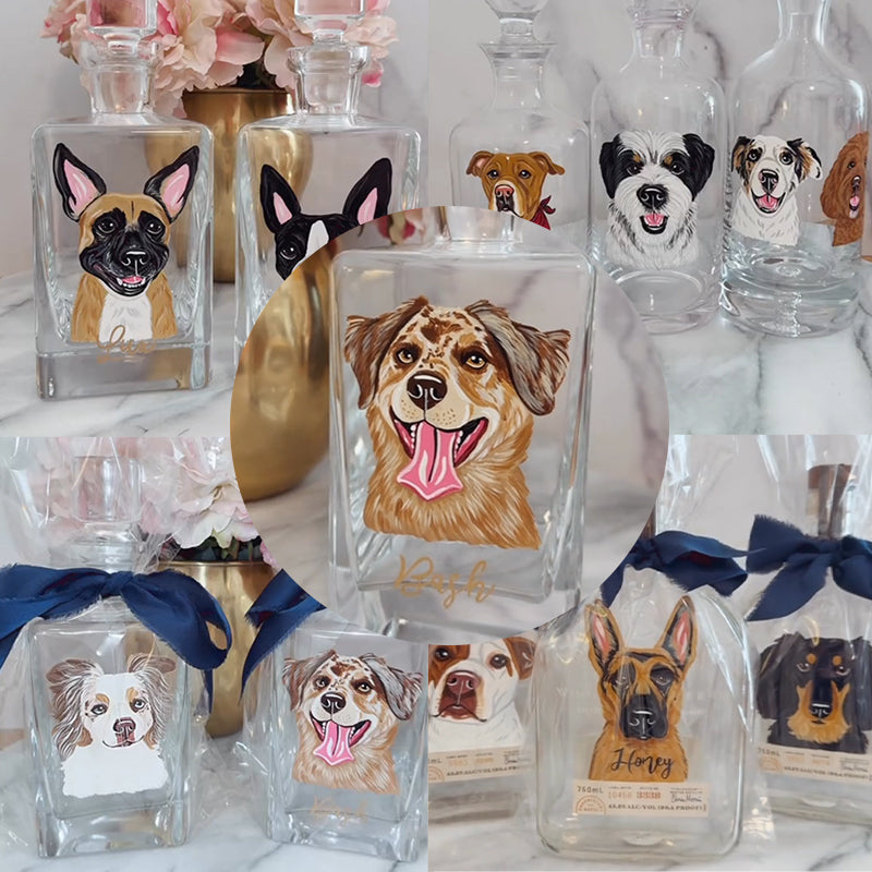 Custom Whiskey Bottles with Pet Portraits