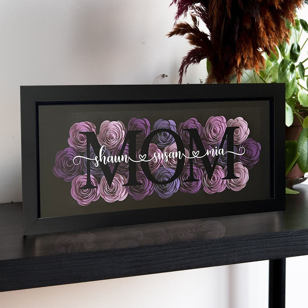 Mother's Day Jigsaw Puzzle Flower Shadow Box, Best Customized Gift for Mom