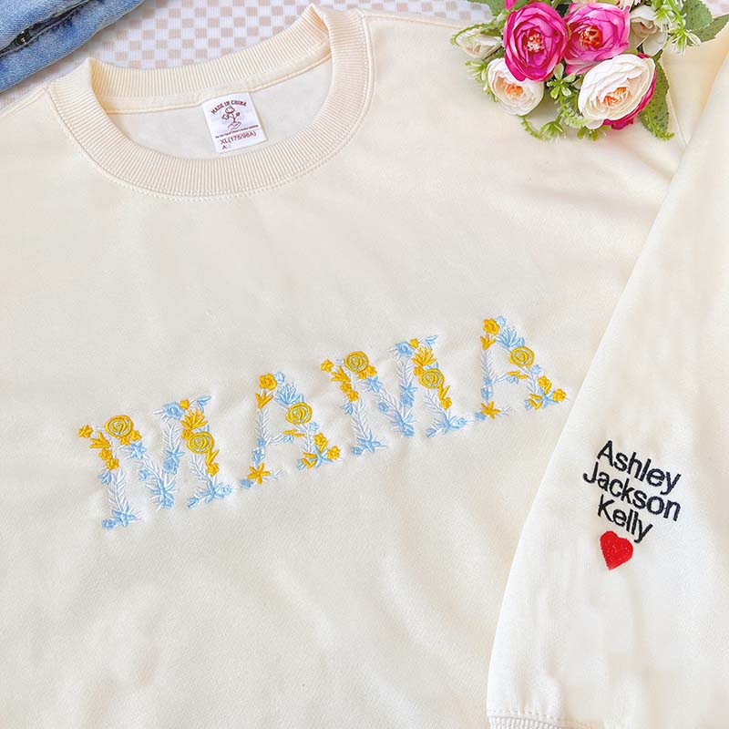 Floral Mama Embroidered Sweatshirt