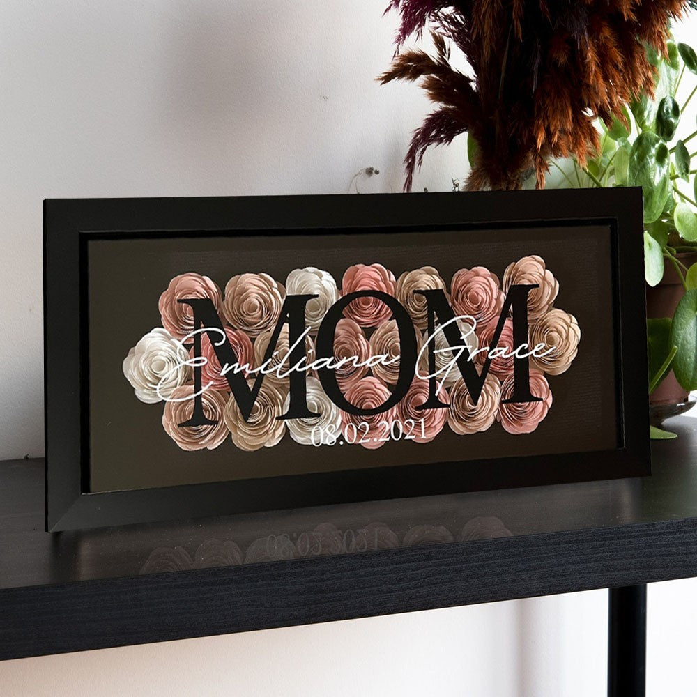 Mother's Day Jigsaw Puzzle Flower Shadow Box, Best Customized Gift for Mom