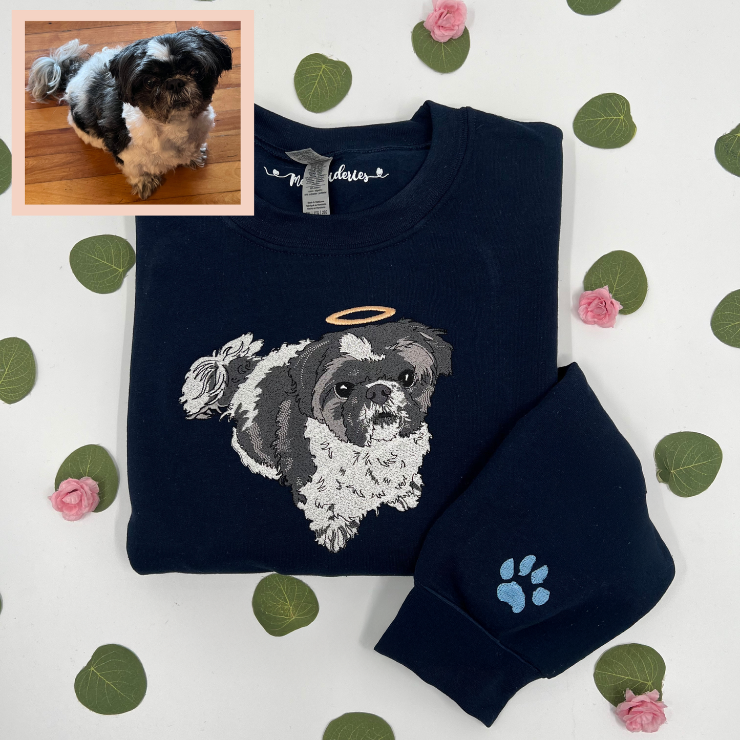 Custom FULL COLOR Pet Portrait embroidered Sweatshirt