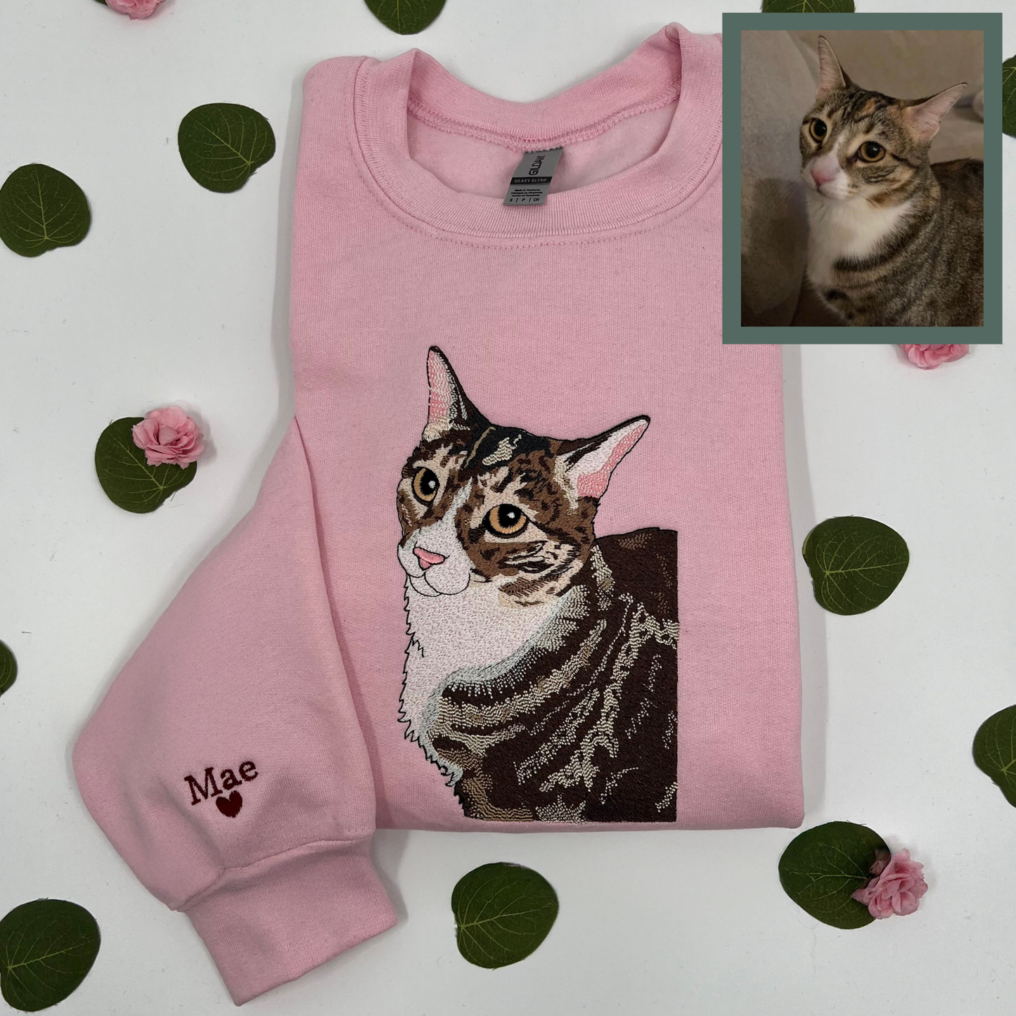 Custom FULL COLOR Pet Portrait embroidered Sweatshirt