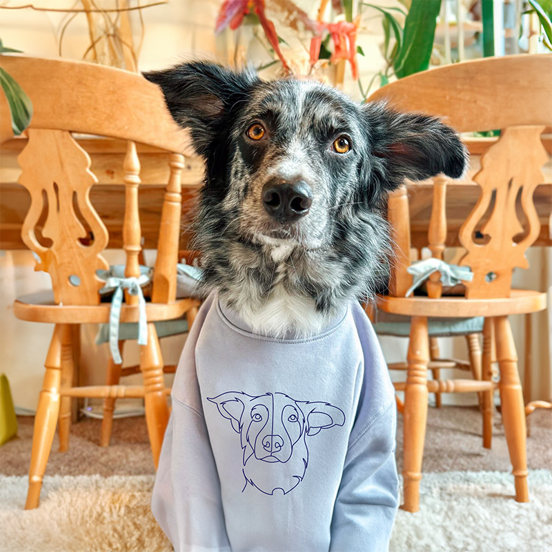 Personalized Dog Face Hoodie Custom Embroidered Pet Sweatshirt