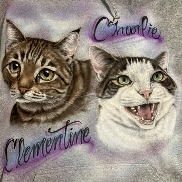 Pet Portrait Custom Airbrush Photo-Realistic, Hand Painted from Your Image Tee, Sweatshirt Hoodie