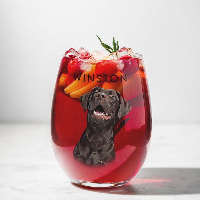 Custom Pet Portrait Wine Glass