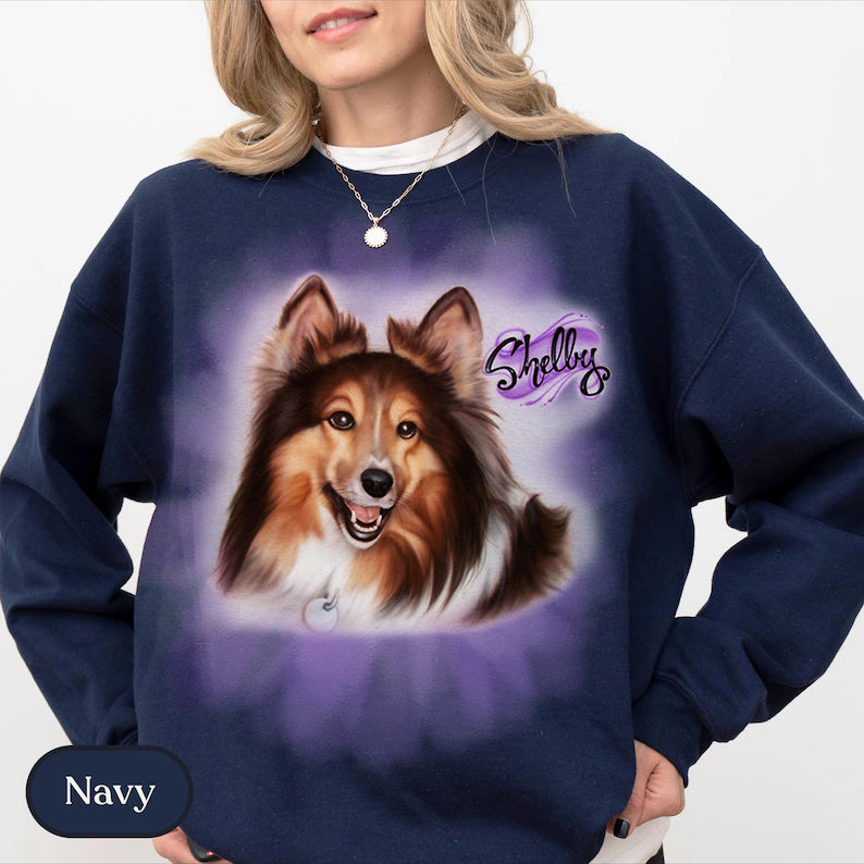 Pet Portrait Custom Airbrush Photo-Realistic, Hand Painted from Your Image Tee, Sweatshirt Hoodie