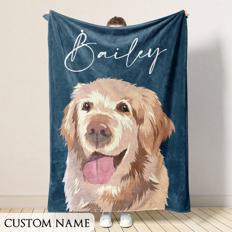 Custom Pet Blanket Using Pet Photo + Name Custom Dog Blanket Personalized Dog Blankets