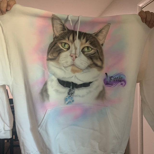 Pet Portrait Custom Airbrush Photo-Realistic, Hand Painted from Your Image Tee, Sweatshirt Hoodie