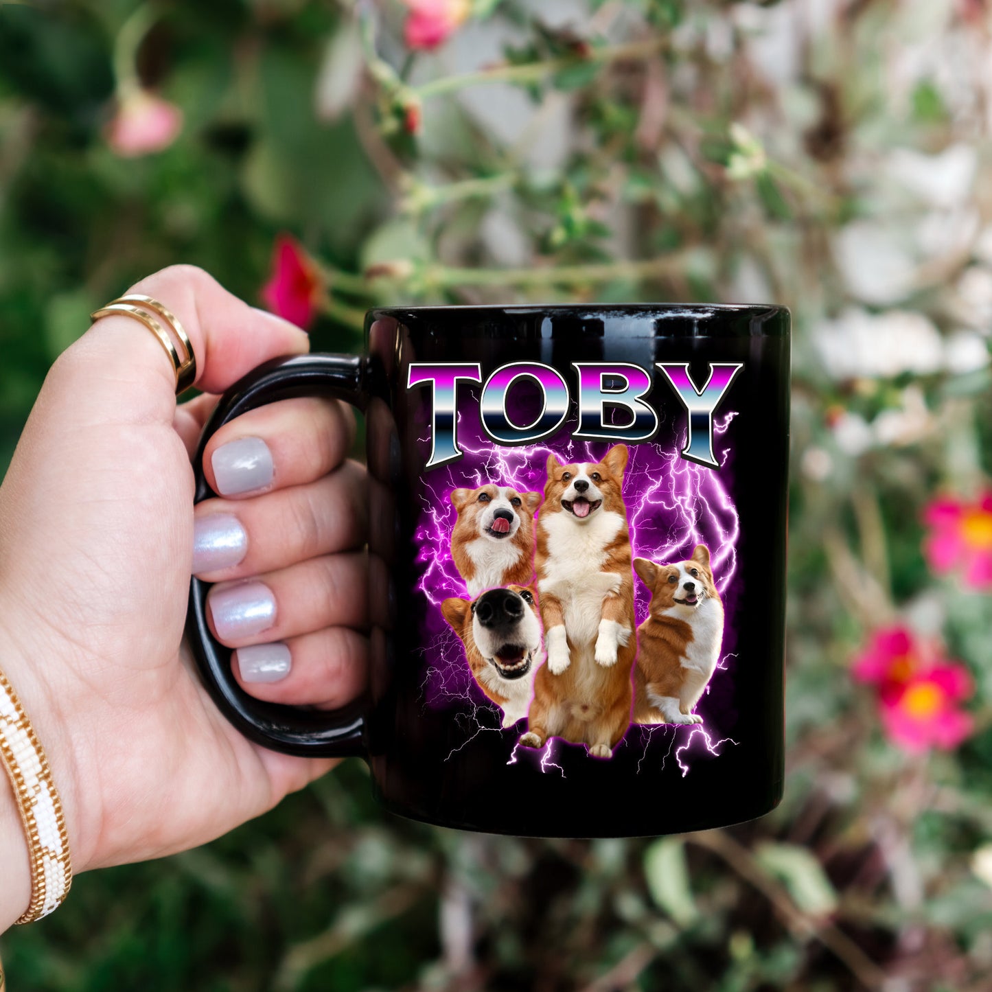 Custom Pet Mug, Using Pet Photo + Name, Custom Photo Vintage 90 s