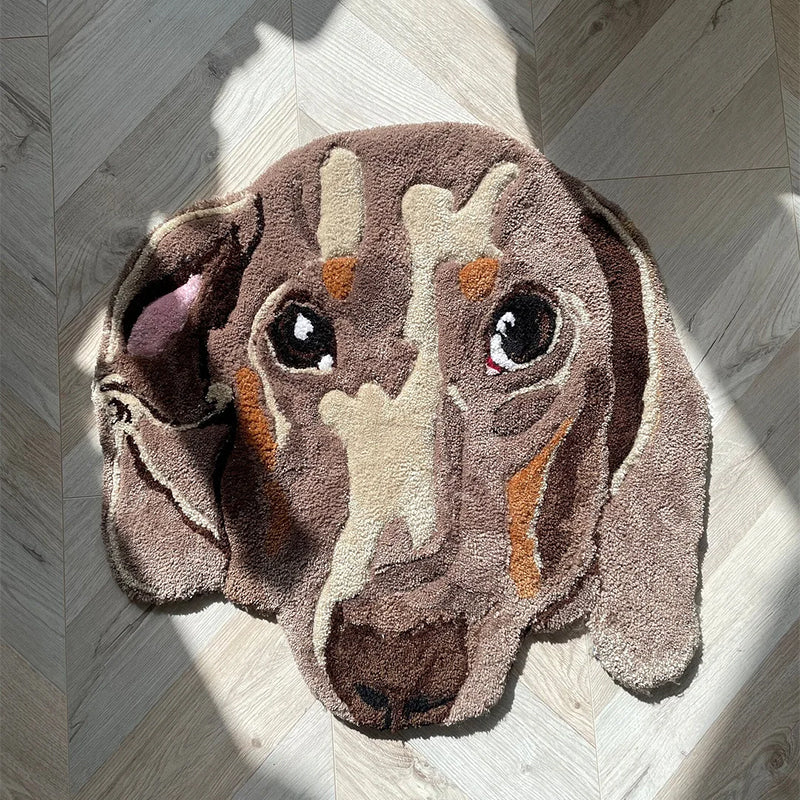 CUSTOM PET RUG - Tufted Rug - Personalized Pet Dog Portrait Rug