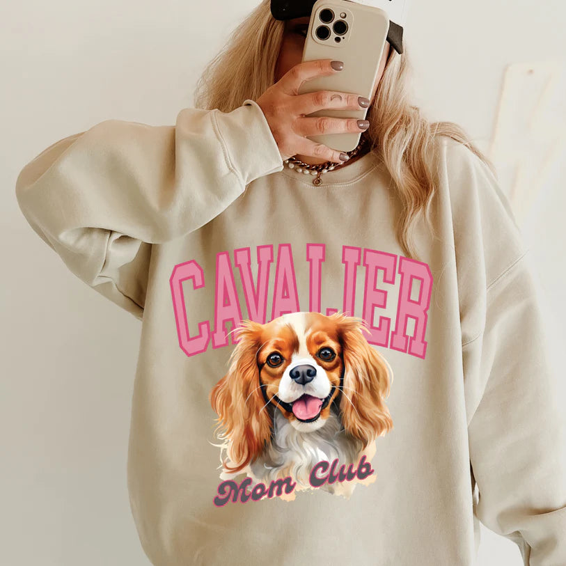 Custom Dog Mom/Mum Club Sweatshirt - Personalized Dog Lover Hoodie with Pet Name - Perfect Gift for Pet Moms