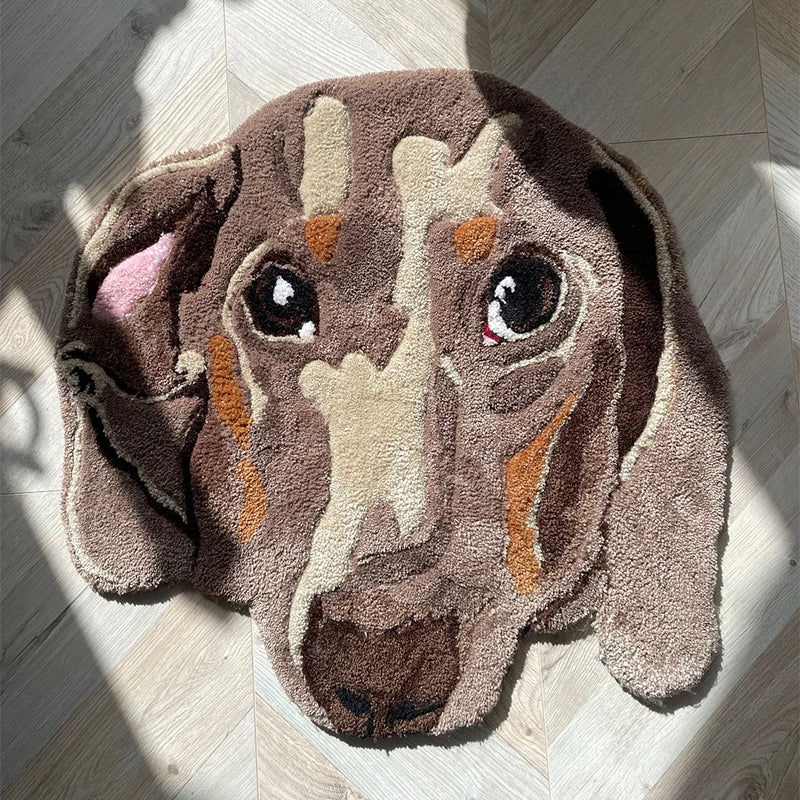 CUSTOM PET RUG - Tufted Rug - Personalized Pet Dog Portrait Rug