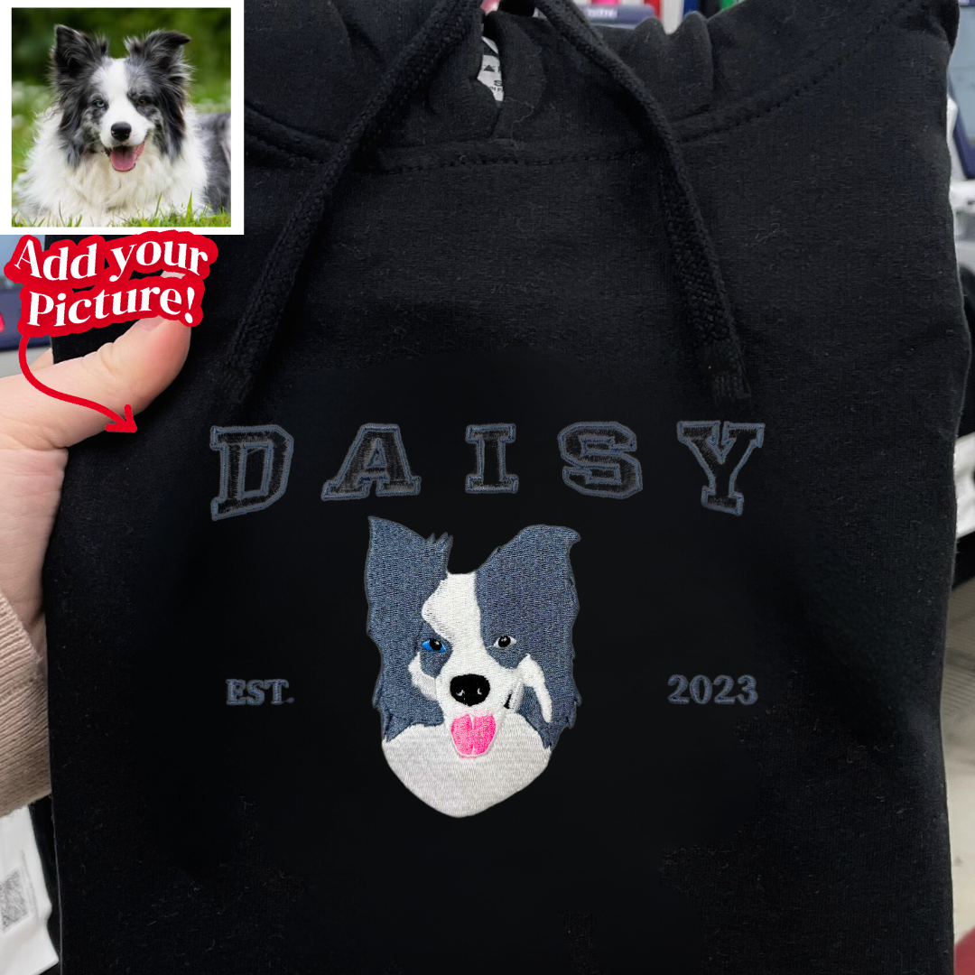 Filled With Embroidered Pet Template Hoodie