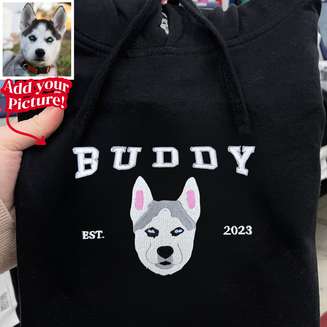 Filled With Embroidered Pet Template Hoodie