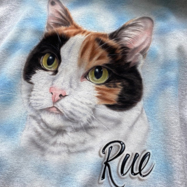 Pet Portrait Custom Airbrush Photo-Realistic, Hand Painted from Your Image Tee, Sweatshirt Hoodie