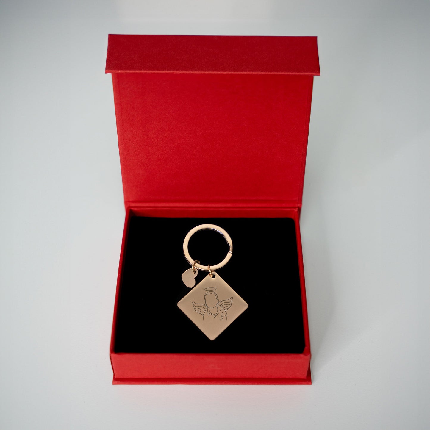 Custom meter Square Key chain Outlined Photo