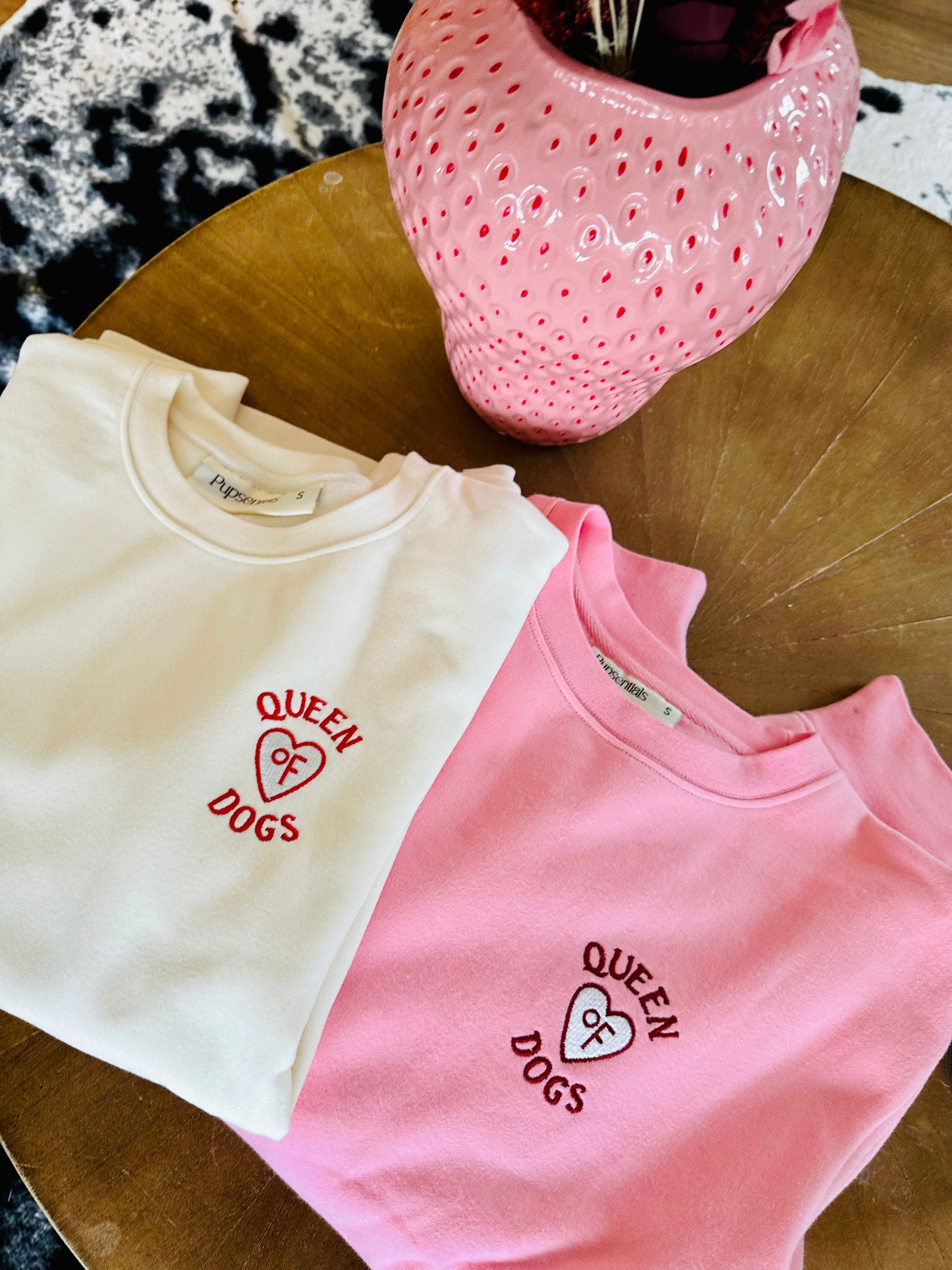 Queen Of Dogs - Embroidered Valentine's Day Sweatshirt