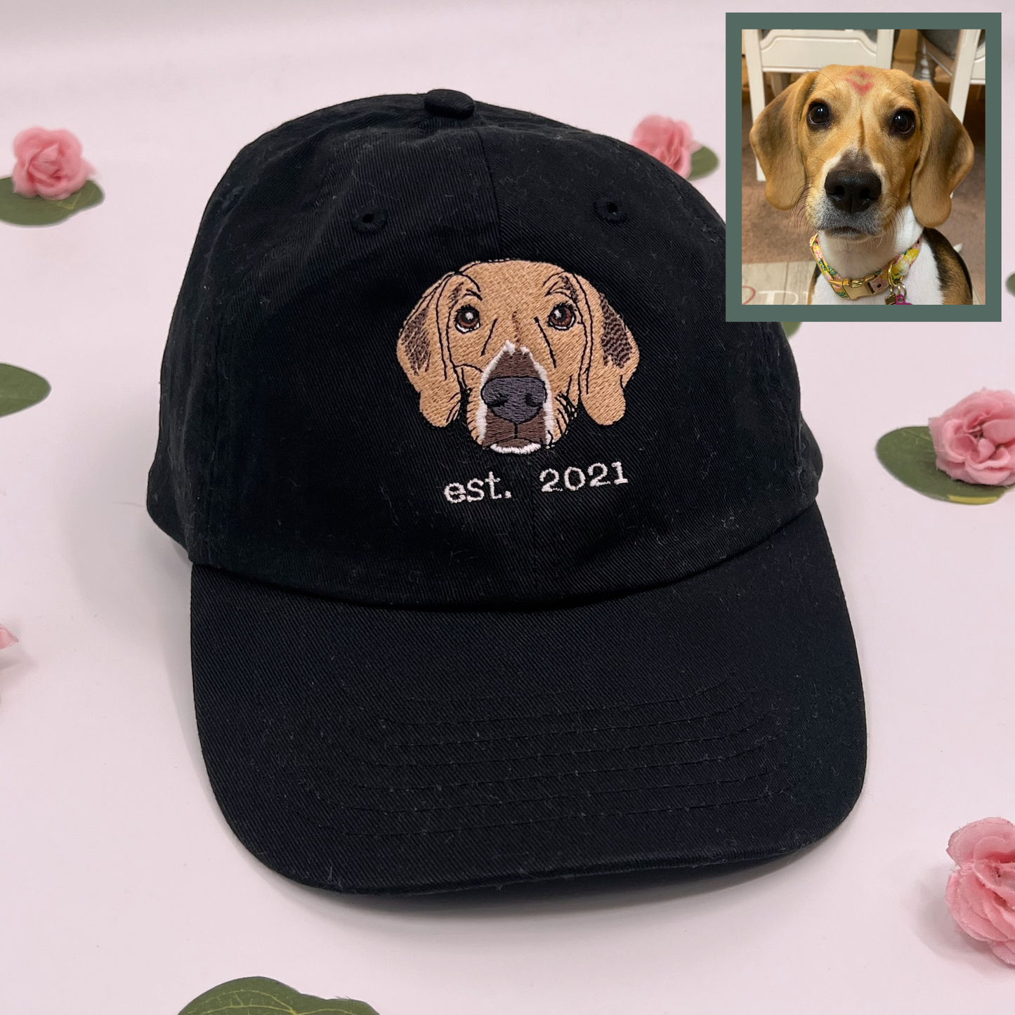 Custom Pet Portrait embroidered Dad baseball Hat