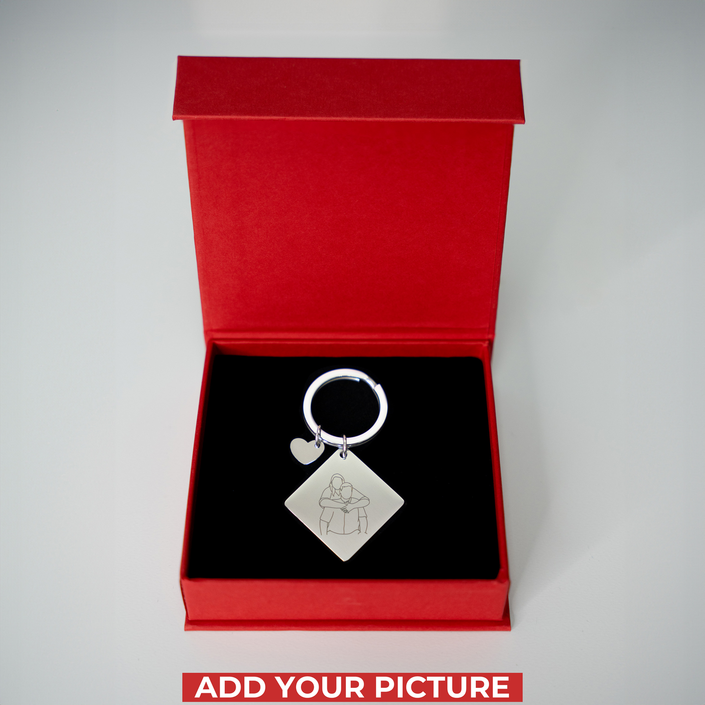 Custom meter Square Key chain Outlined Photo