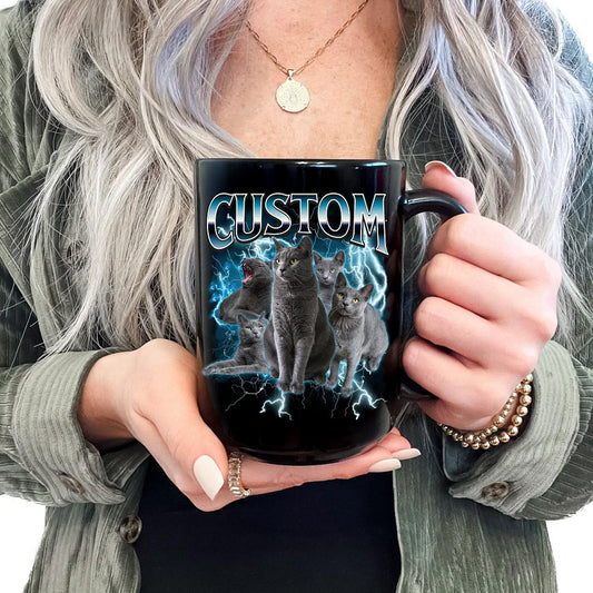 Custom Pet Mug, Using Pet Photo + Name, Custom Photo Vintage 90 s