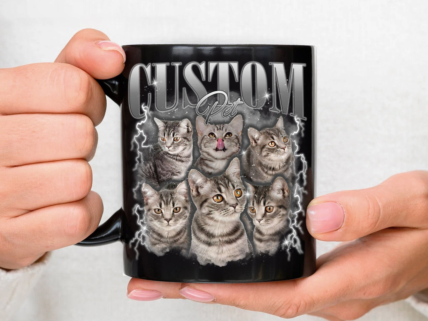 Custom Pet Mug, Using Pet Photo + Name, Custom Photo Vintage 90s