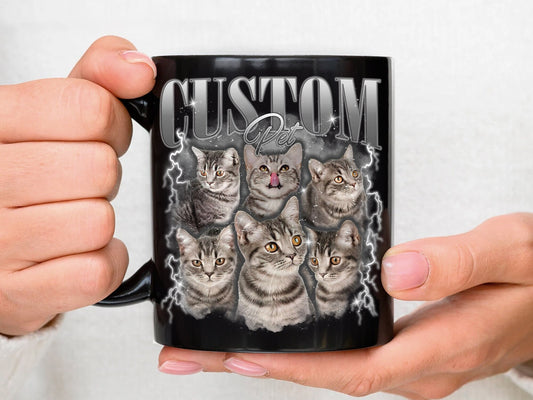 Custom Pet Mug, Using Pet Photo + Name, Custom Photo Vintage 90s