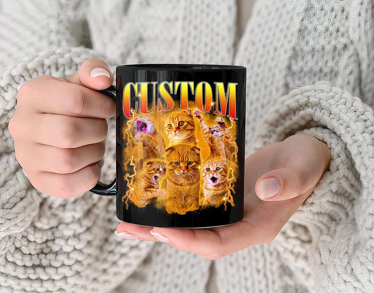 Custom Pet Mug, Using Pet Photo + Name, Custom Photo Vintage 90s