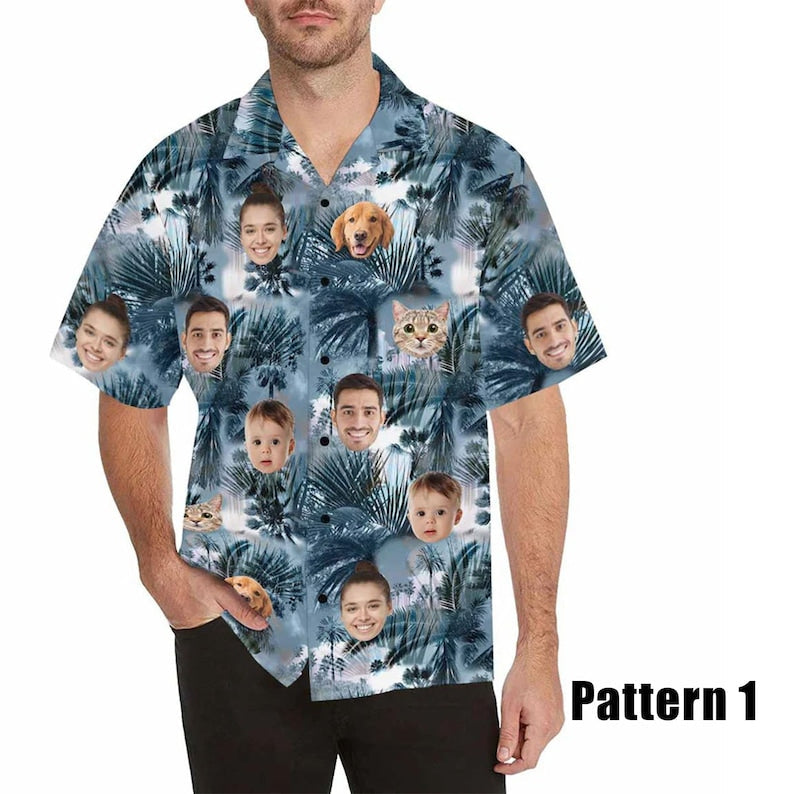 Tropical Vibe, Personalized Photo Dog Face Hawaiian Shirt