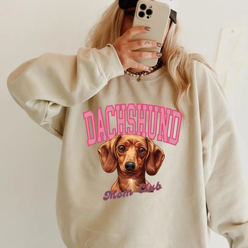 Custom Dog Mom/Mum Club Sweatshirt - Personalized Dog Lover Hoodie with Pet Name - Perfect Gift for Pet Moms