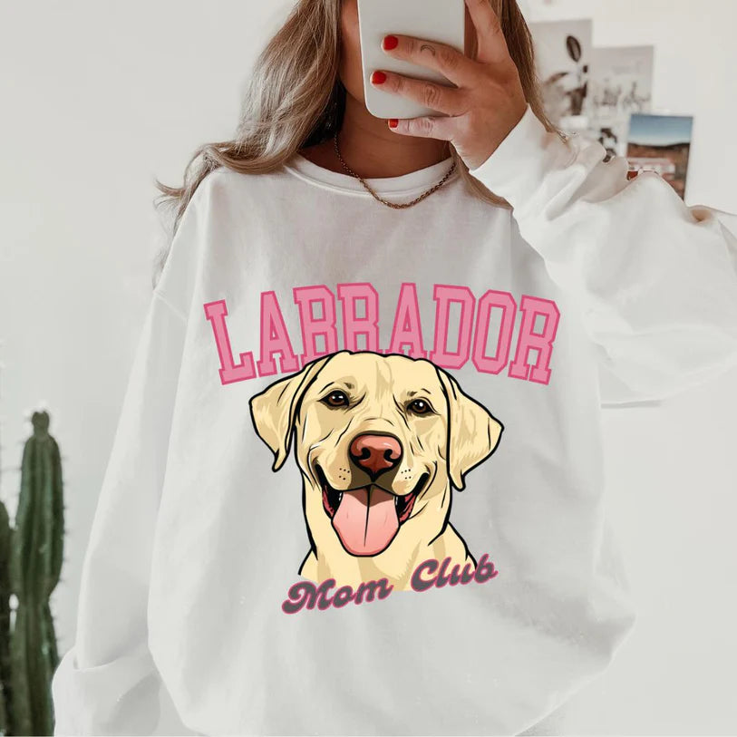 Custom Dog Mom/Mum Club Sweatshirt - Personalized Dog Lover Hoodie with Pet Name - Perfect Gift for Pet Moms