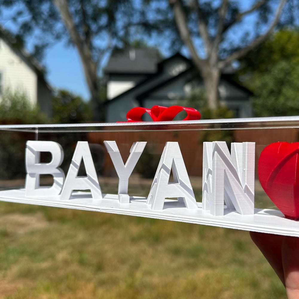 Dual Name Illusion Love 3D Printed as Sweet Gifts