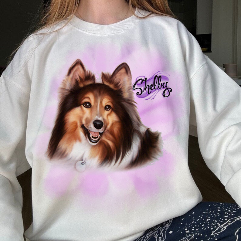 Pet Portrait Custom Airbrush Photo-Realistic, Hand Painted from Your Image Tee, Sweatshirt Hoodie