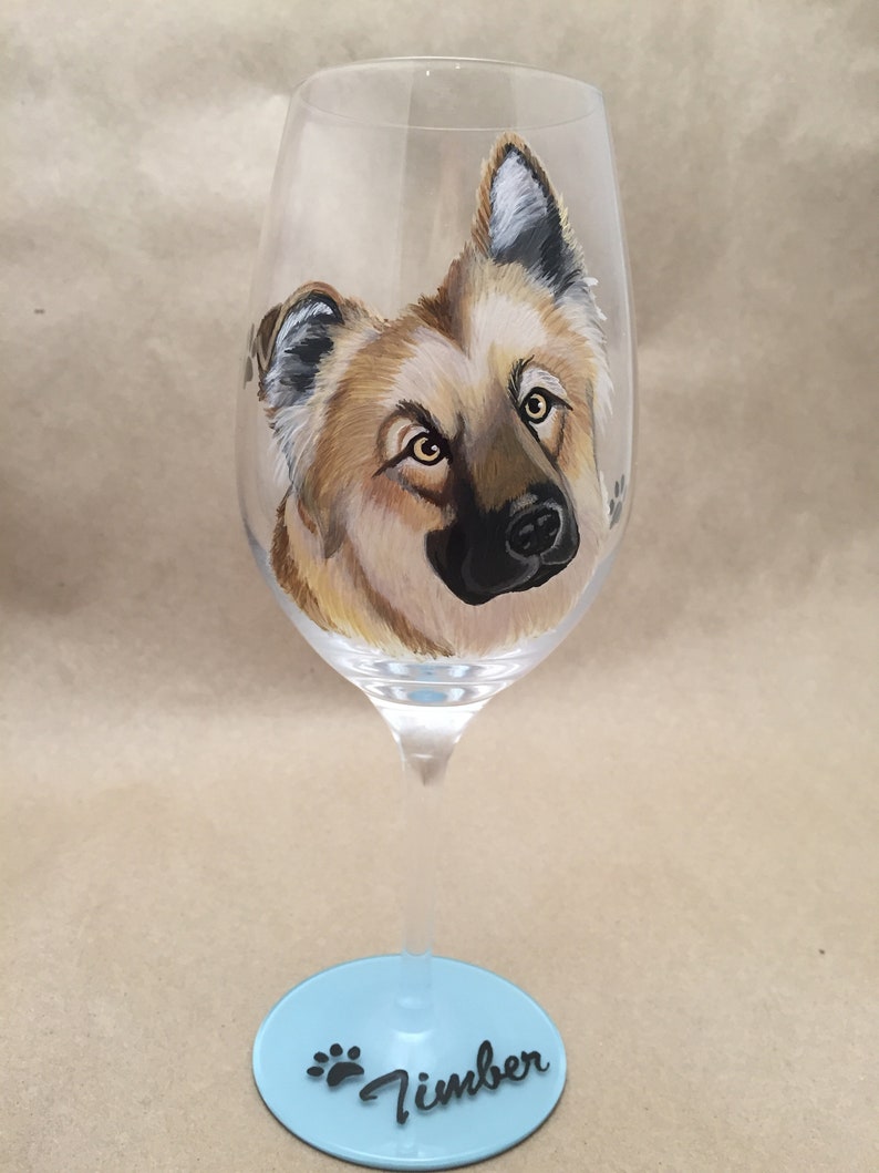 Custom Hand Painted Pet Portrait High Heel Wine Glass