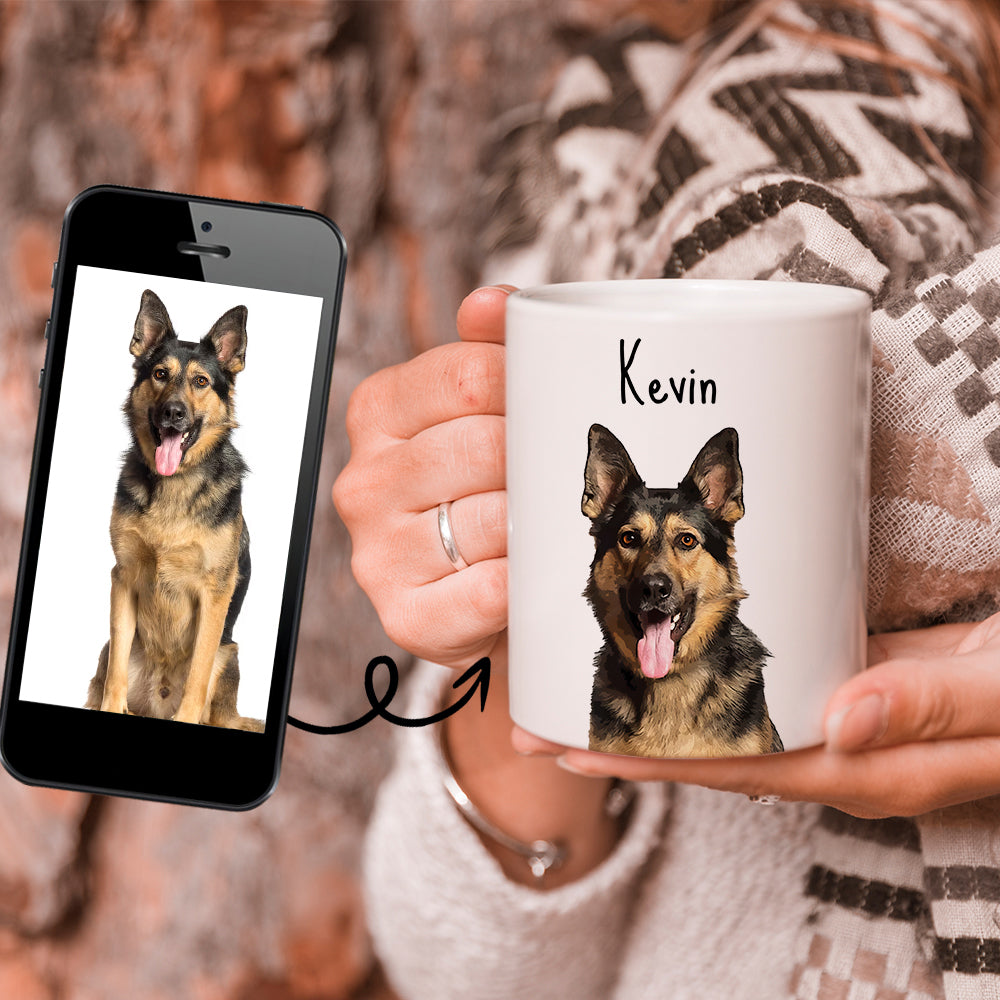 Personalized Dog Pet Cartoon Photo Mug