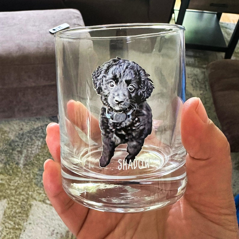 Custom Pet Portrait Whiskey Glass