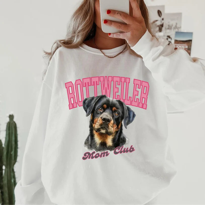 Custom Dog Mom/Mum Club Sweatshirt - Personalized Dog Lover Hoodie with Pet Name - Perfect Gift for Pet Moms