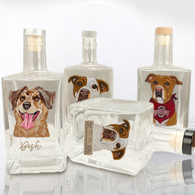 Custom Whiskey Bottles with Pet Portraits