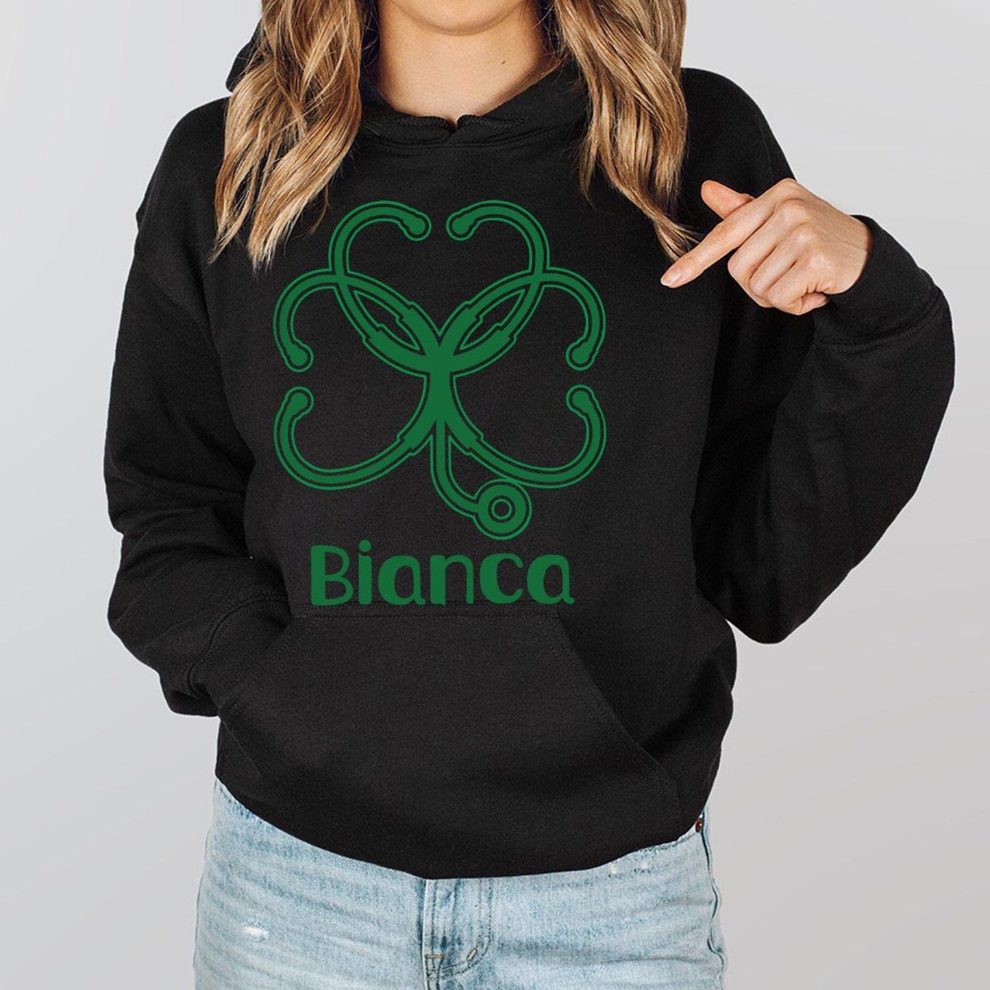 St. Patrick's Lucky Stethoscope Sweatshirt, Irish Nurse Long sleeve, Nurse Stethoscope Hoodie, Doctor Stethoscope Sweatshirt