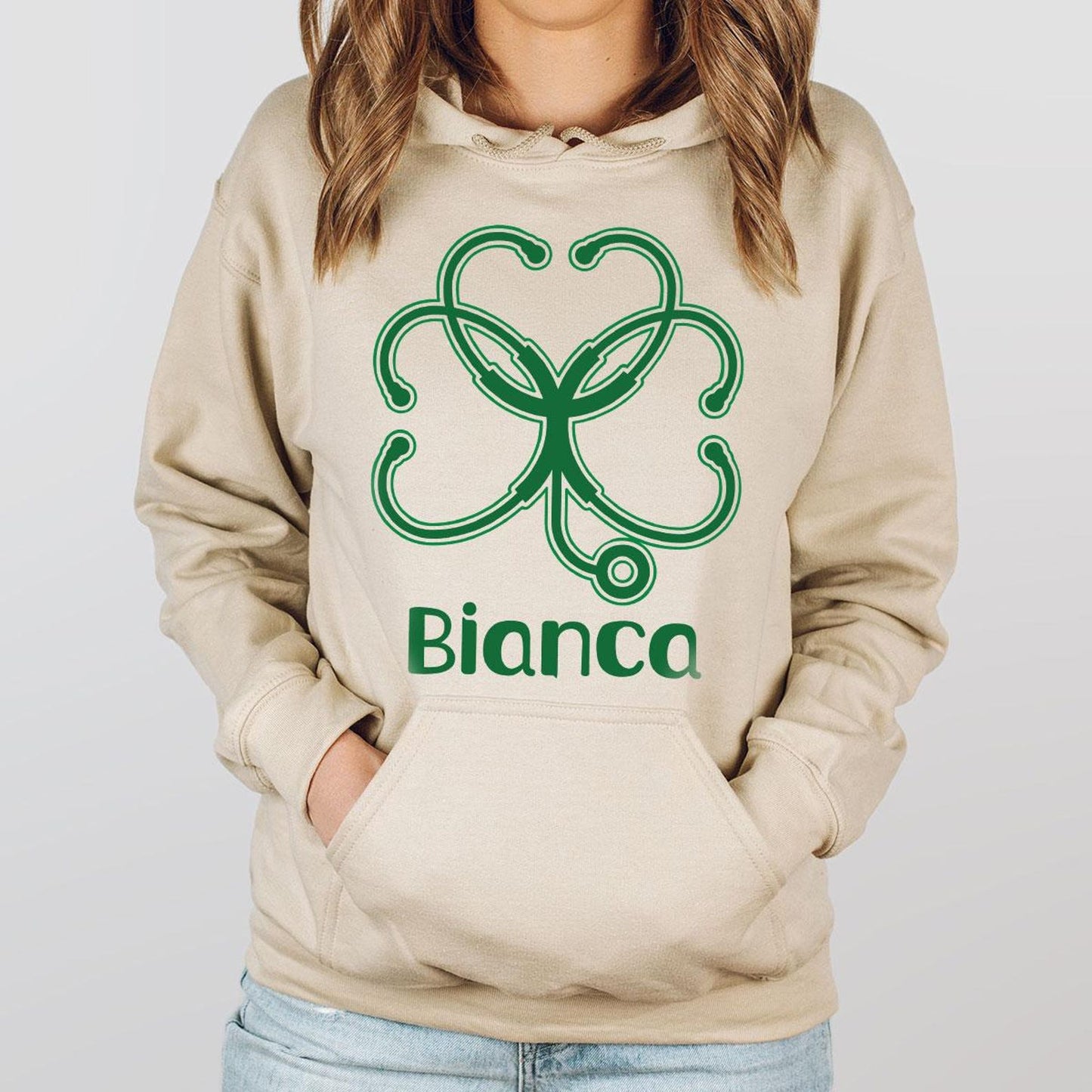 St. Patrick's Lucky Stethoscope Sweatshirt, Irish Nurse Long sleeve, Nurse Stethoscope Hoodie, Doctor Stethoscope Sweatshirt